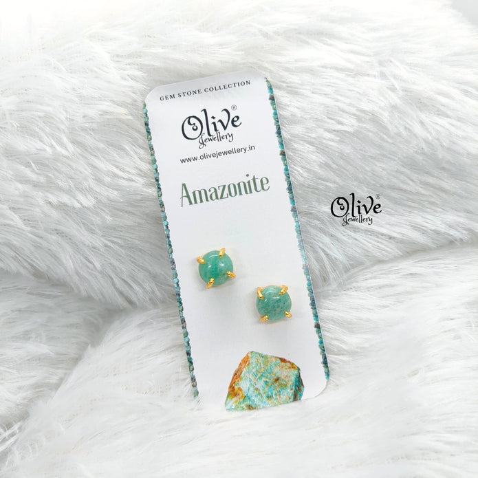 Gem Stone Studs-Claw Fitting-Full Finished-Round Shape-Small Size