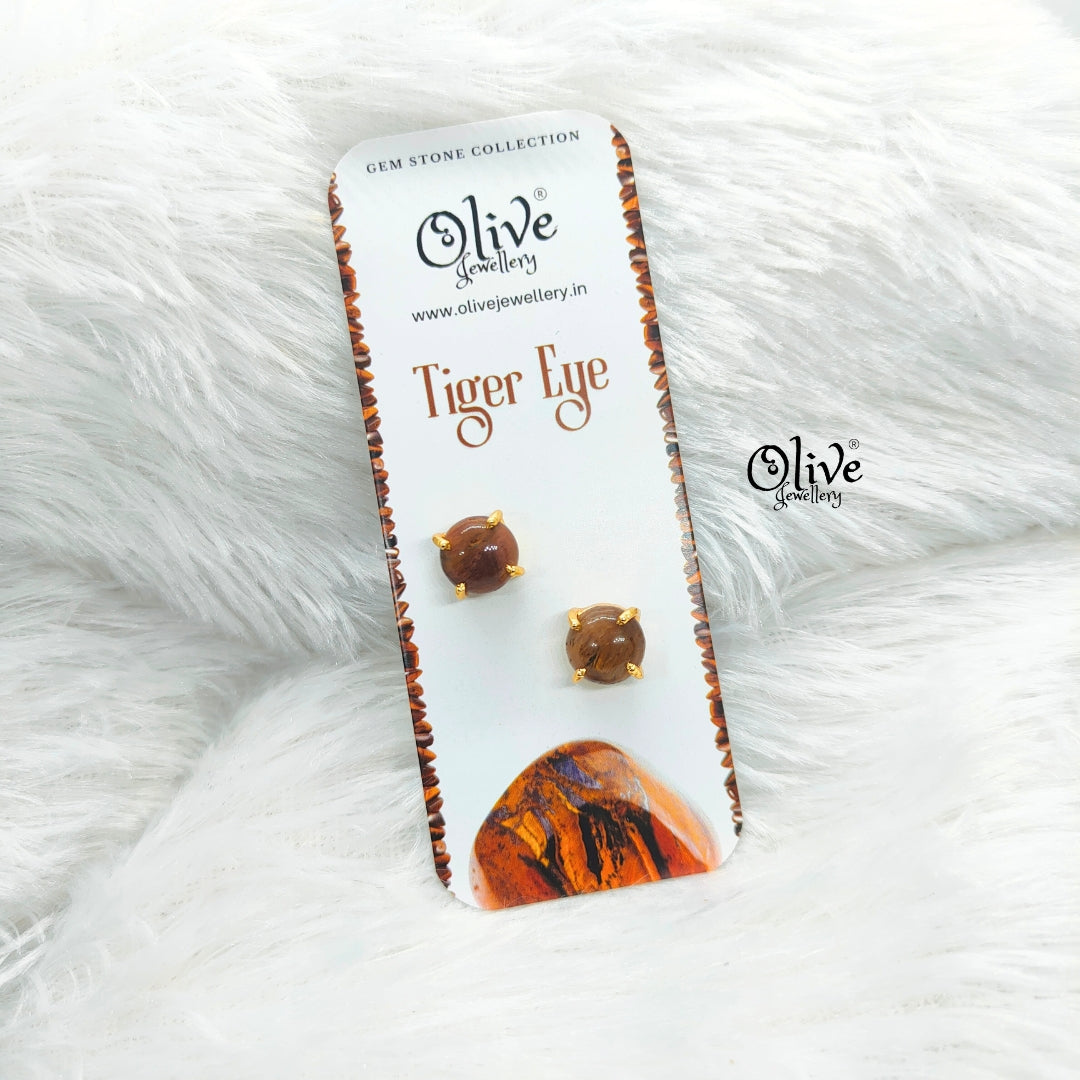 Gem Stone Studs-Claw Fitting-Full Finished-Round Shape-Small Size