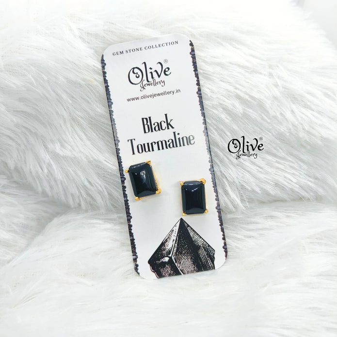 Gem Stone Studs-Claw Fitting-Full Finished-Rectangular Shape