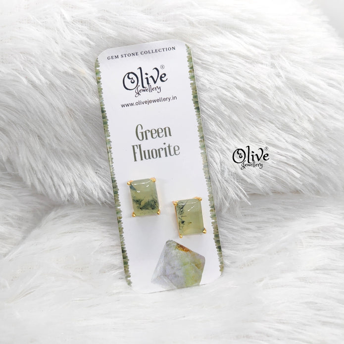 Gem Stone Studs-Claw Fitting-Full Finished-Rectangular Shape