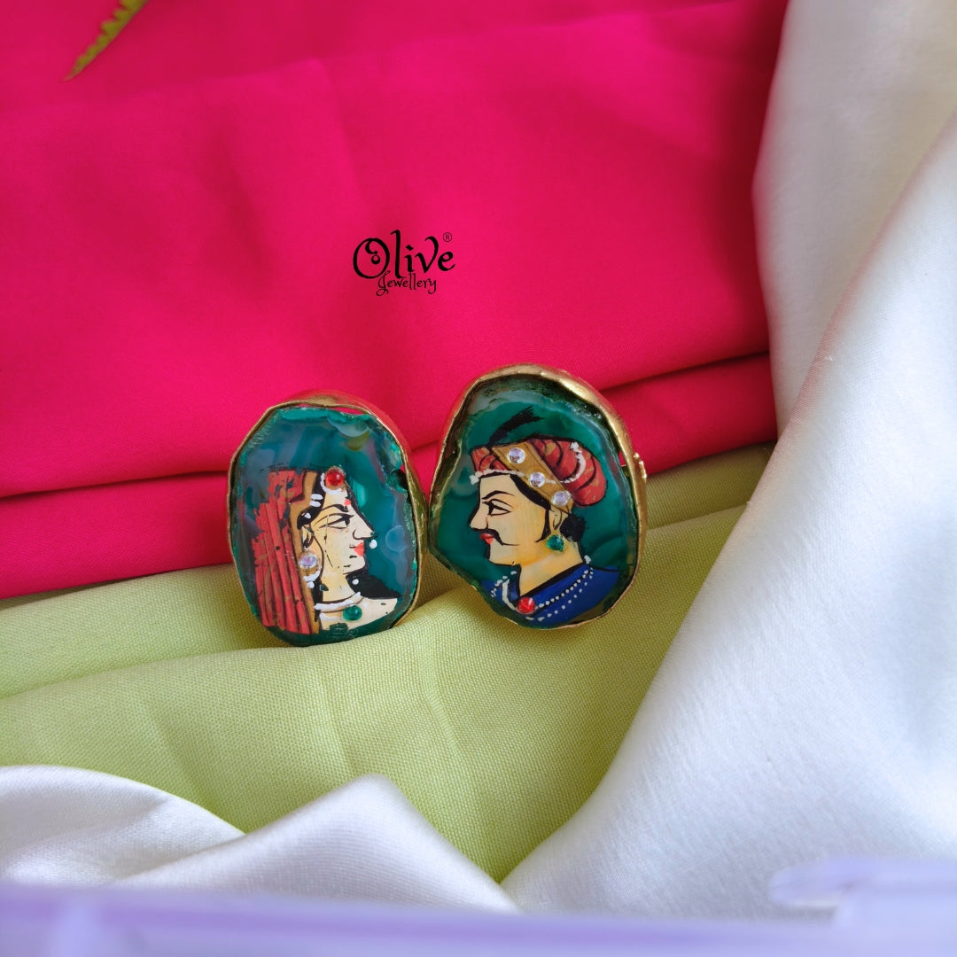 Natural Stone Studs -Tanjore Painting-227