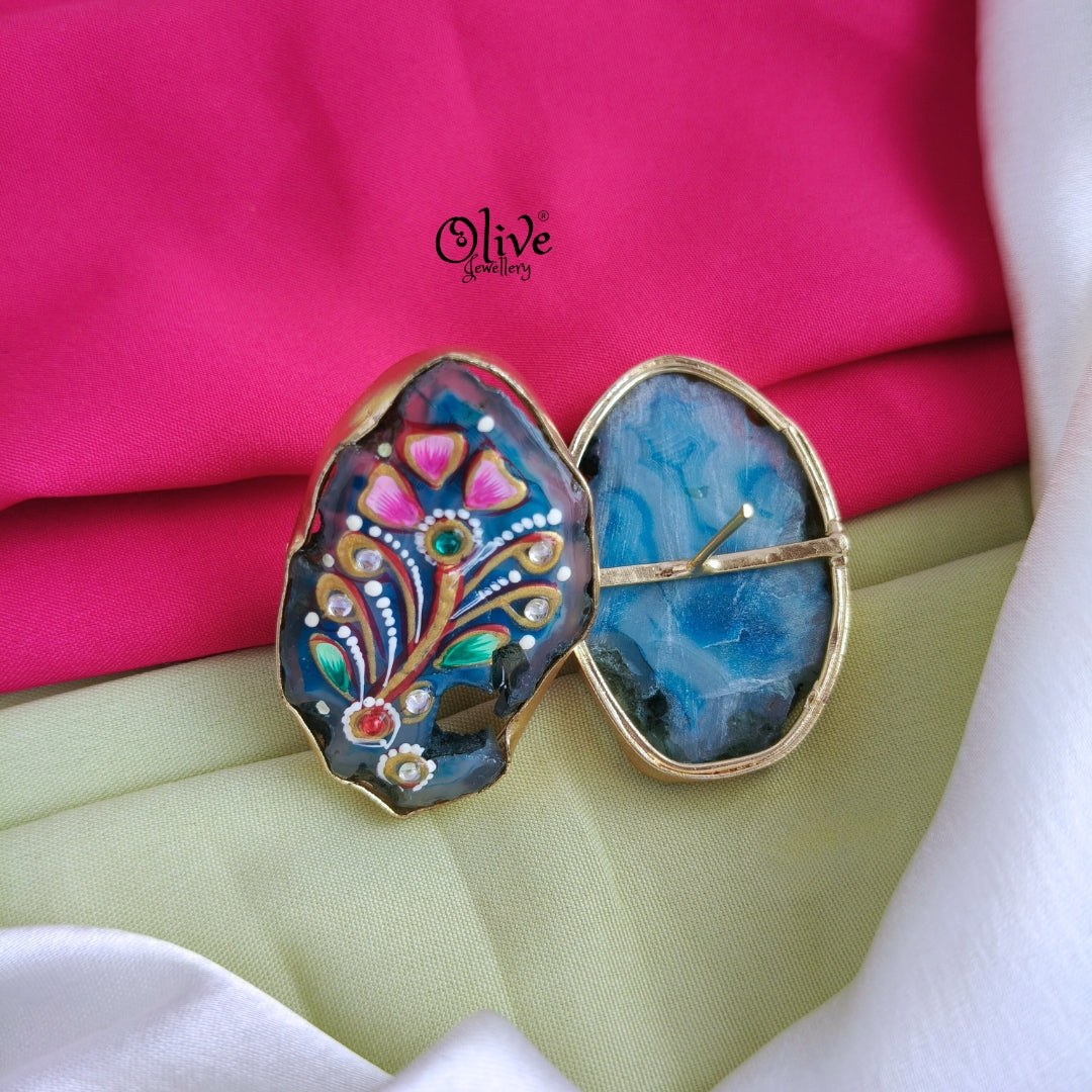 Natural Stone Studs -Tanjore Painting-239