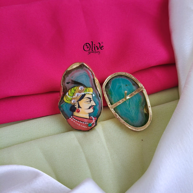 Natural Stone Studs -Tanjore Painting-241