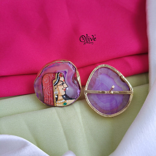 Natural Stone Studs -Tanjore Painting-249