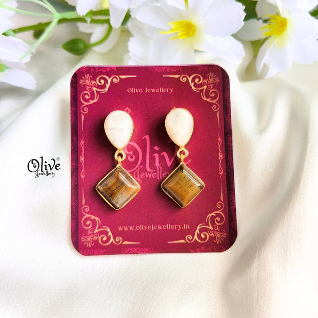 Natural Stone Earrings-256