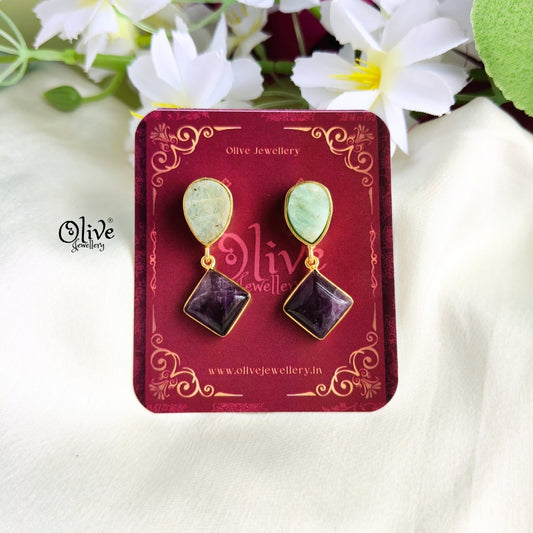 Natural Stone Earrings-257