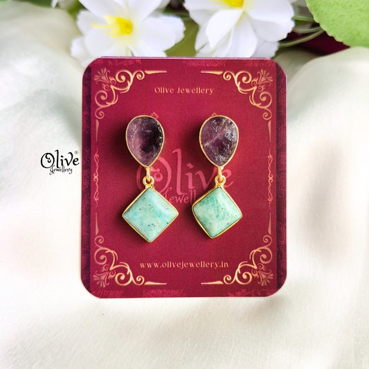 Natural Stone Earrings-258