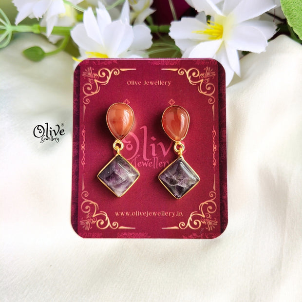 Natural Stone Earrings-259