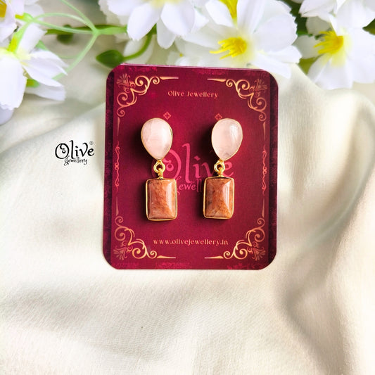 Natural Stone Earrings-261