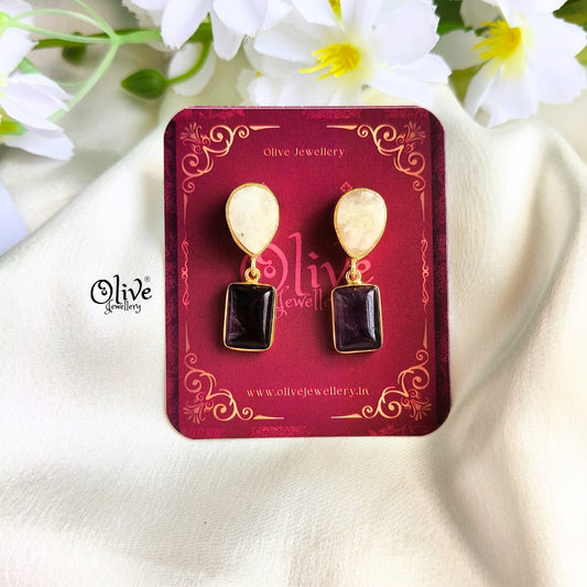 Natural Stone Earrings-263