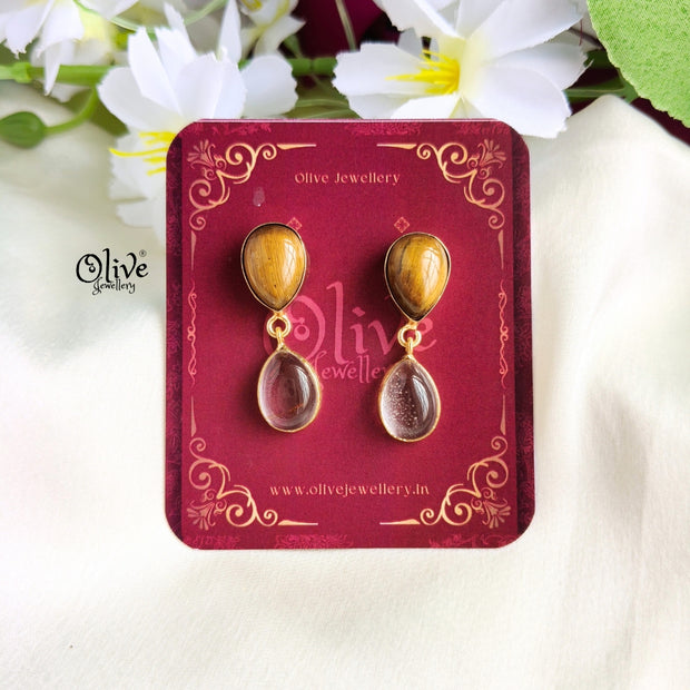 Natural Stone Earrings-268