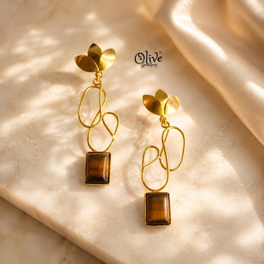 Natural Stone Earrings-286