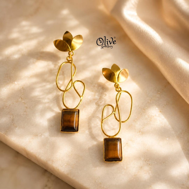 Natural Stone Earrings-286