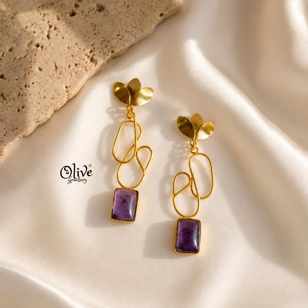 Natural Stone Earrings-286