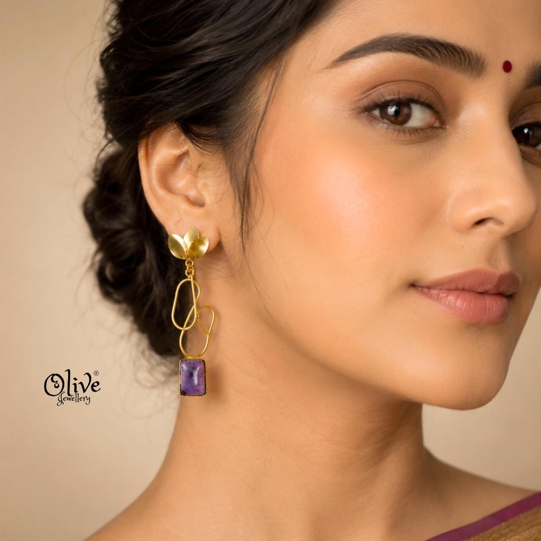 Natural Stone Earrings-286
