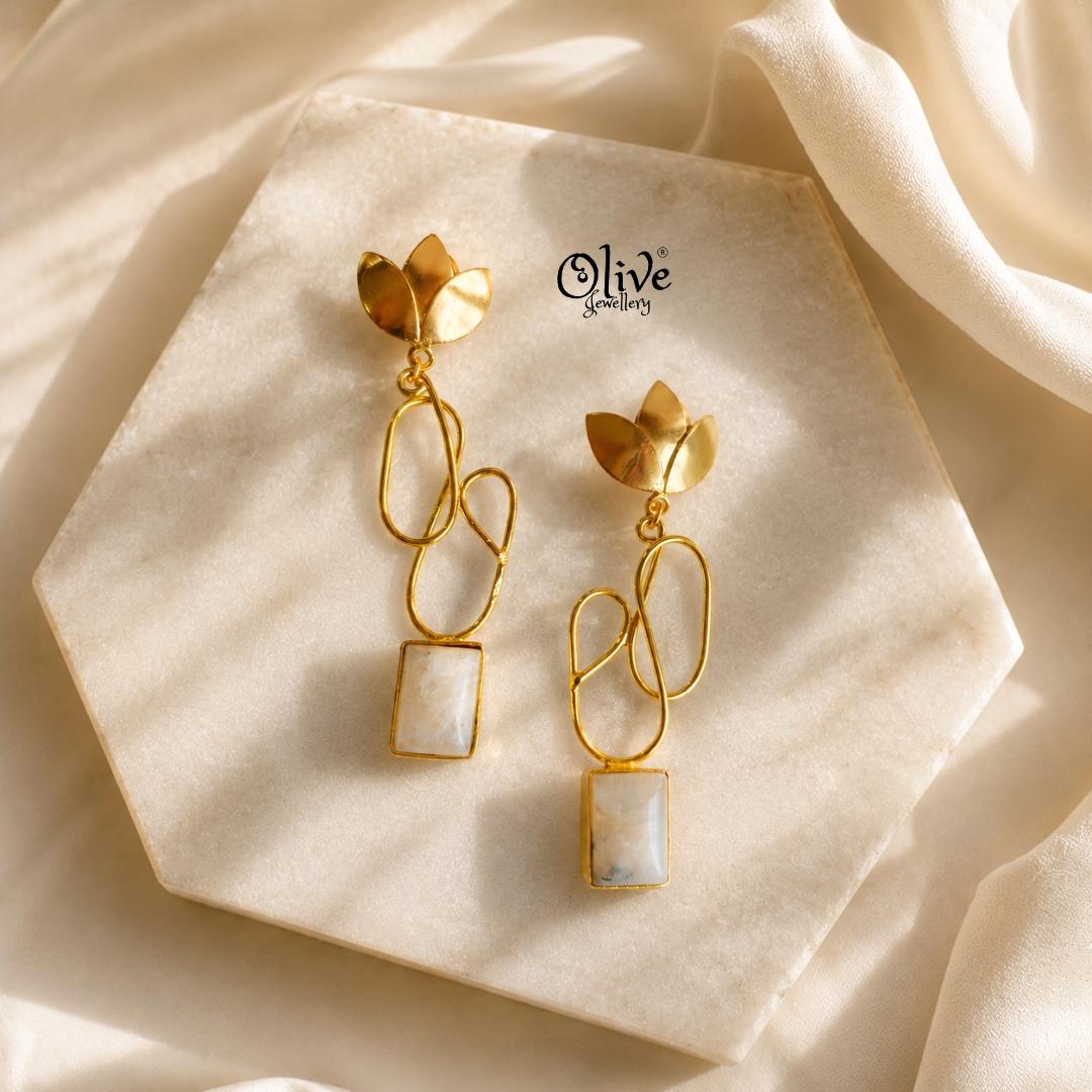 Natural Stone Earrings-286