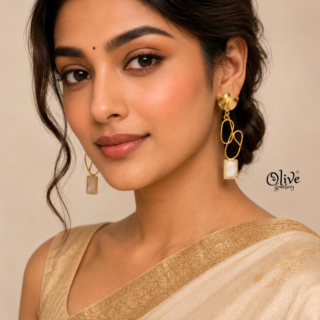 Natural Stone Earrings-286