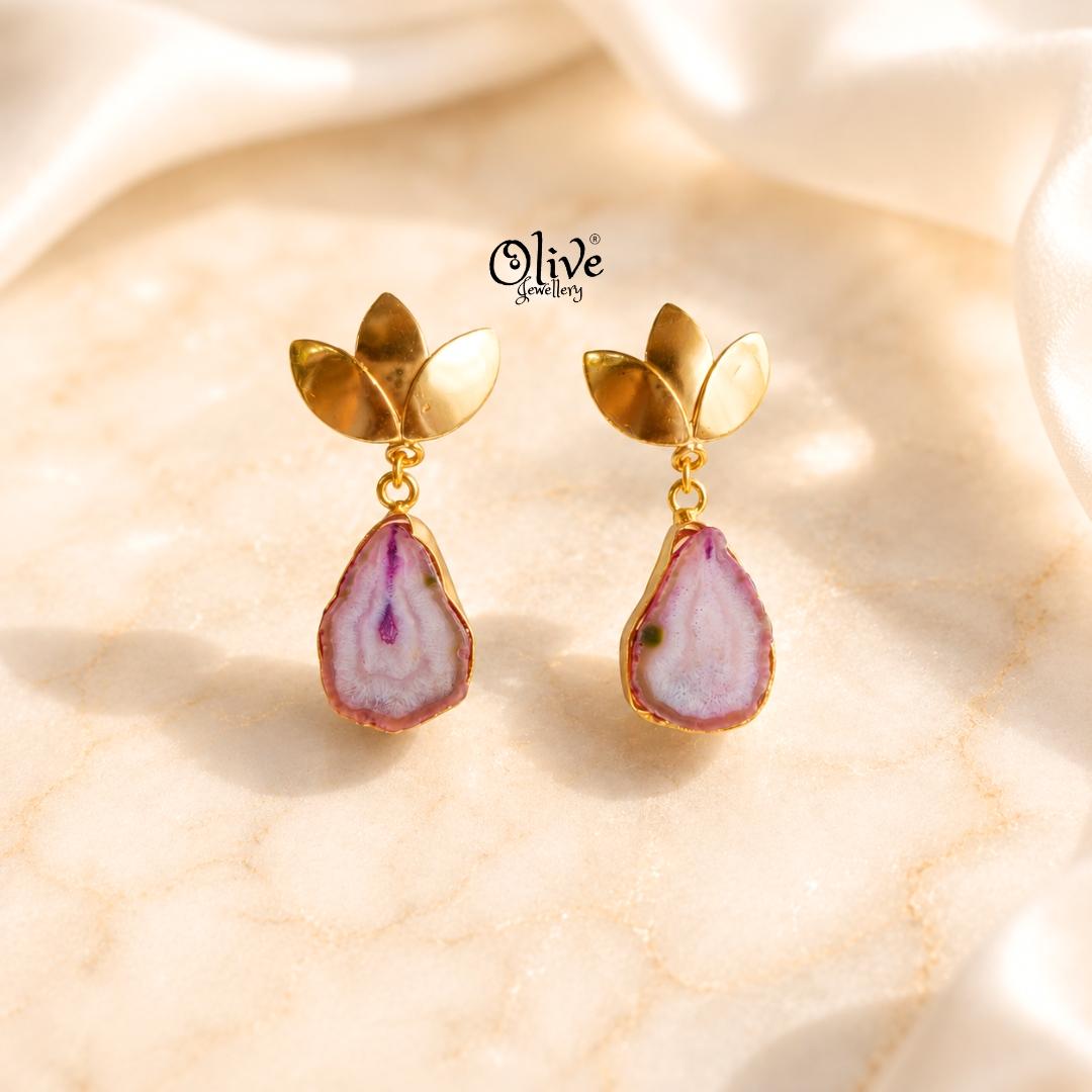 Natural Stone Earrings-293
