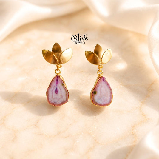 Natural Stone Earrings-293