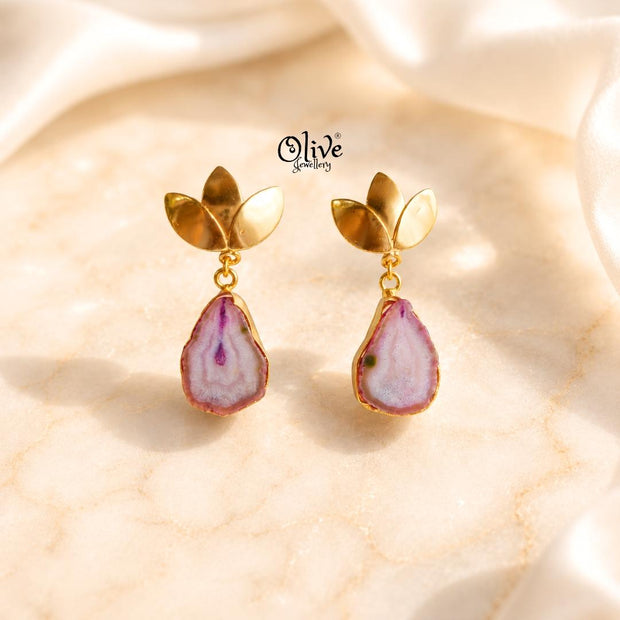 Natural Stone Earrings-293