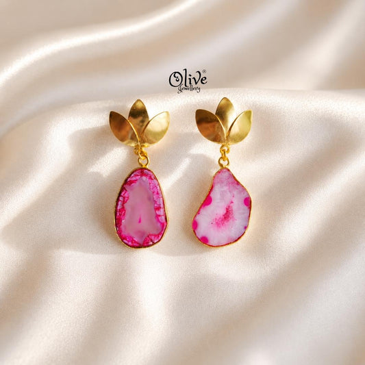 Natural Stone Earrings-298