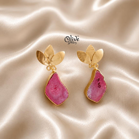 Natural Stone Earrings-300
