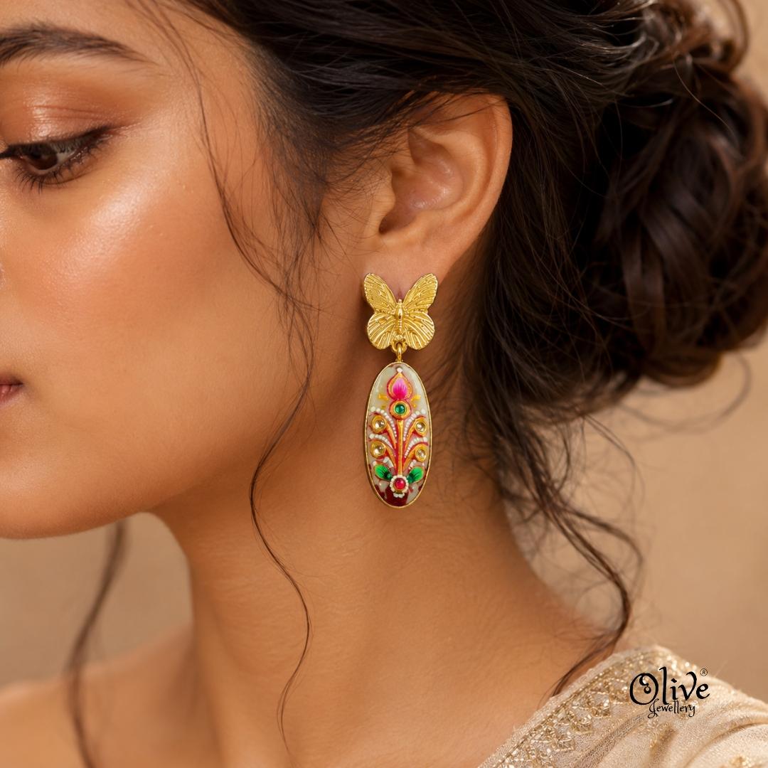 Tanjore Butterfly Earrings-304