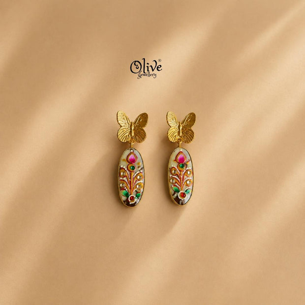 Tanjore Butterfly Earrings-304