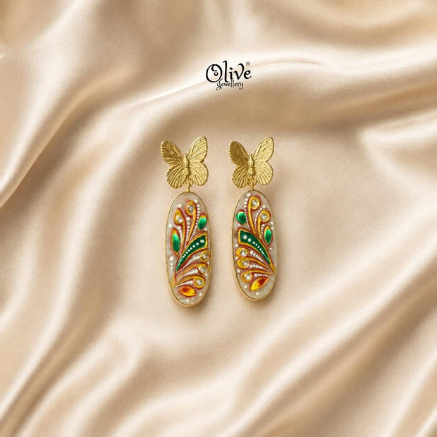 Tanjore Butterfly Earrings-306