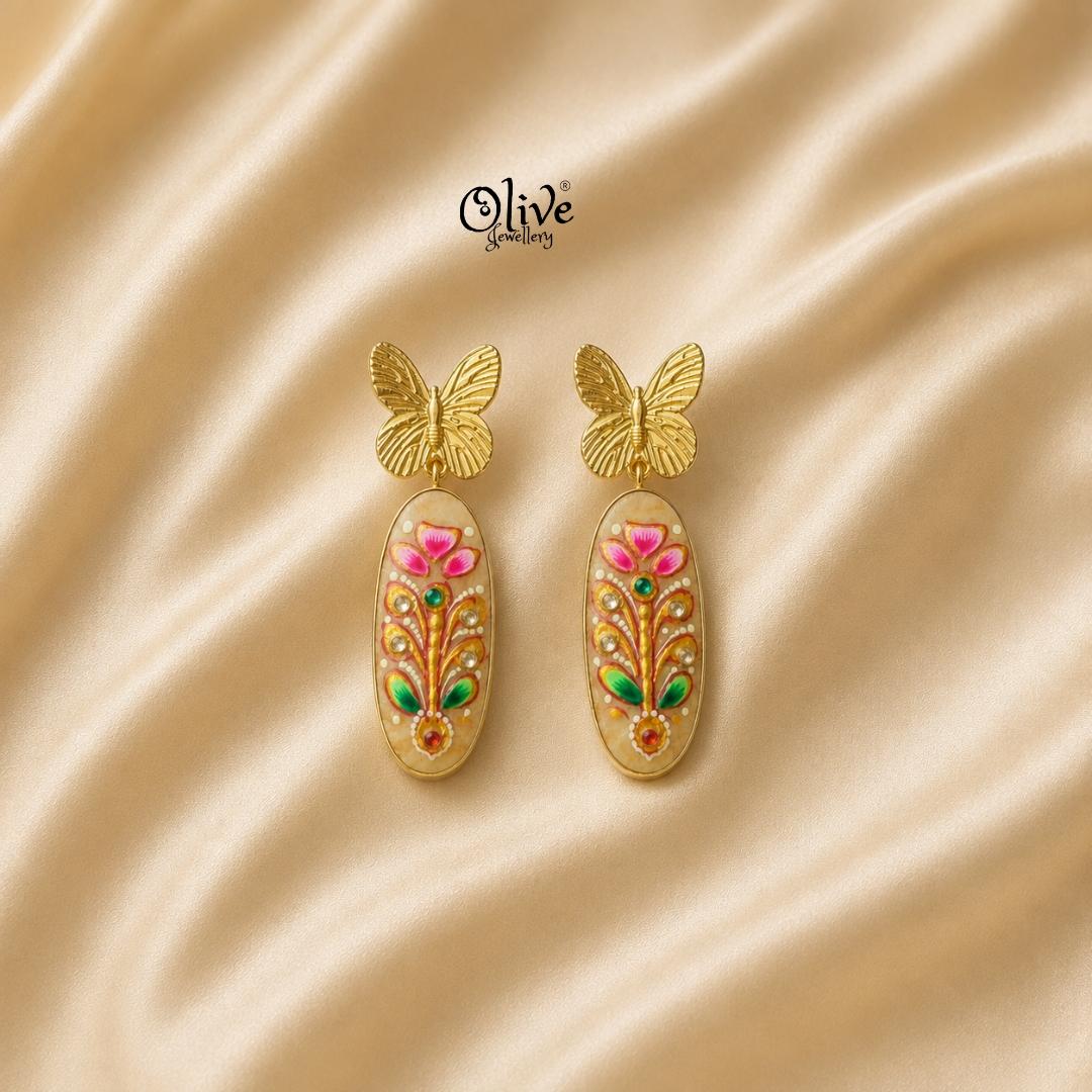 Tanjore Butterfly Earrings-307