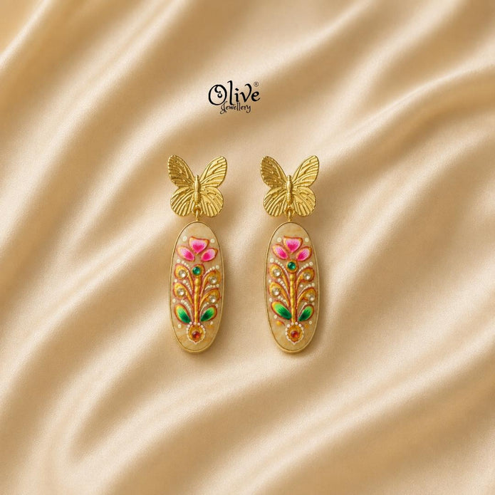Tanjore Butterfly Earrings-307