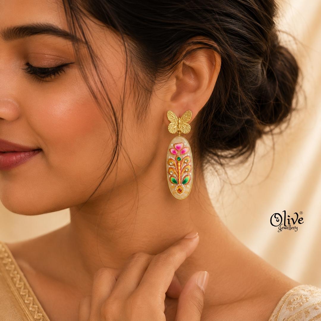 Tanjore Butterfly Earrings-307