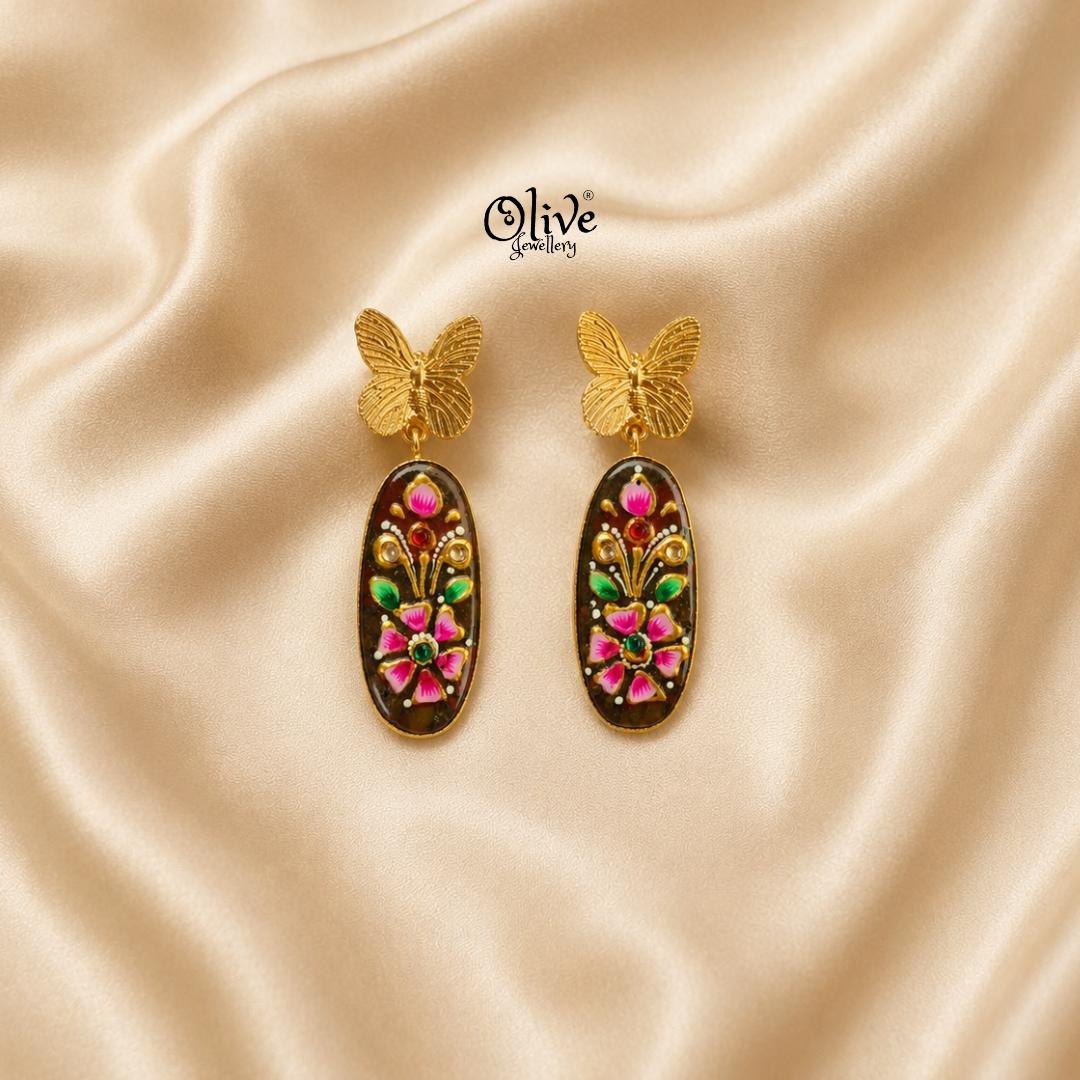 Tanjore Butterfly Earrings-309