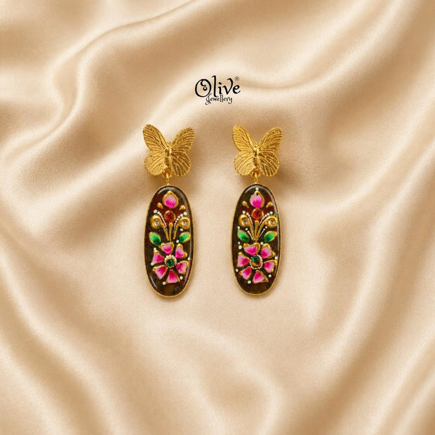 Tanjore Butterfly Earrings-309