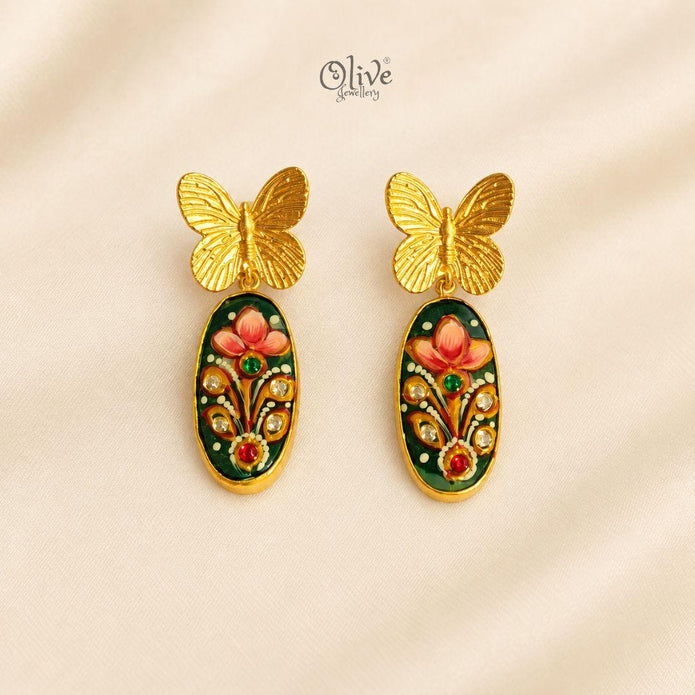 Tanjore Butterfly Earrings-310