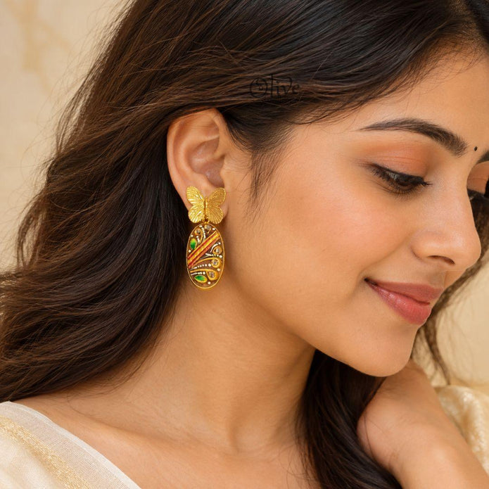 Tanjore Butterfly Earrings-311