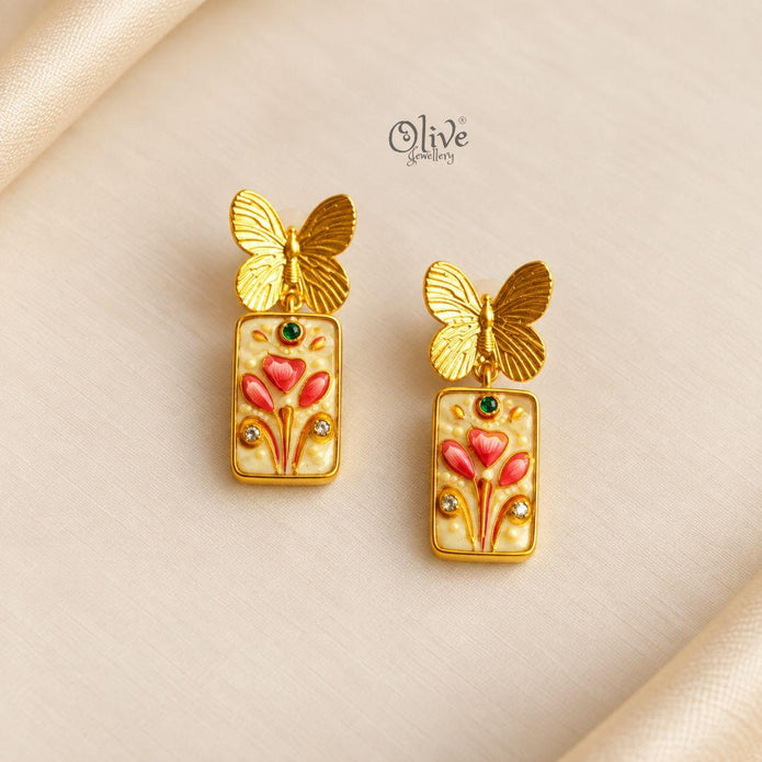 Tanjore Butterfly Earrings-314