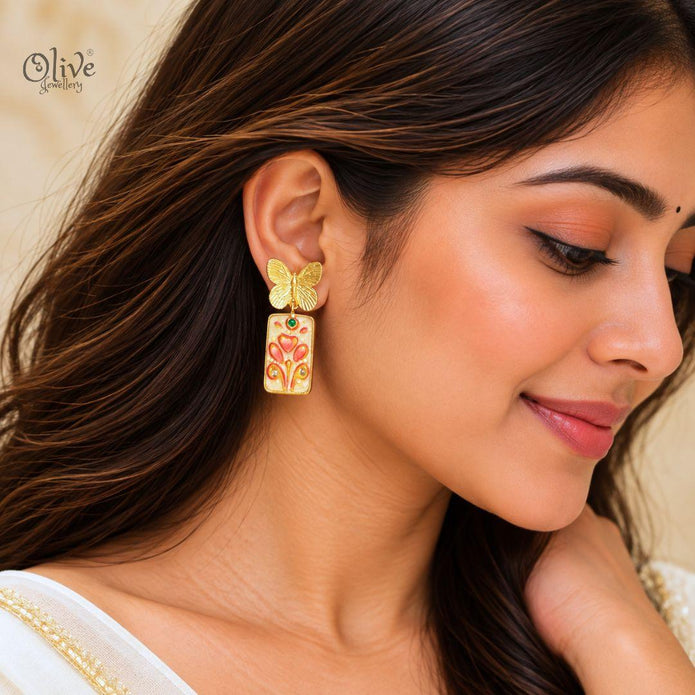 Tanjore Butterfly Earrings-314
