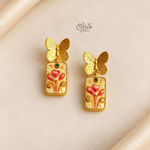 Tanjore Butterfly Earrings-314
