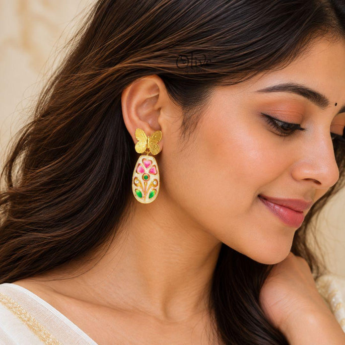 Tanjore Butterfly Earrings-316