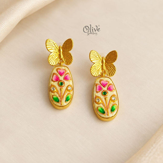 Tanjore Butterfly Earrings-316