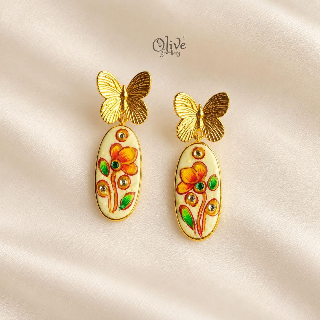 Tanjore Butterfly Earrings-318