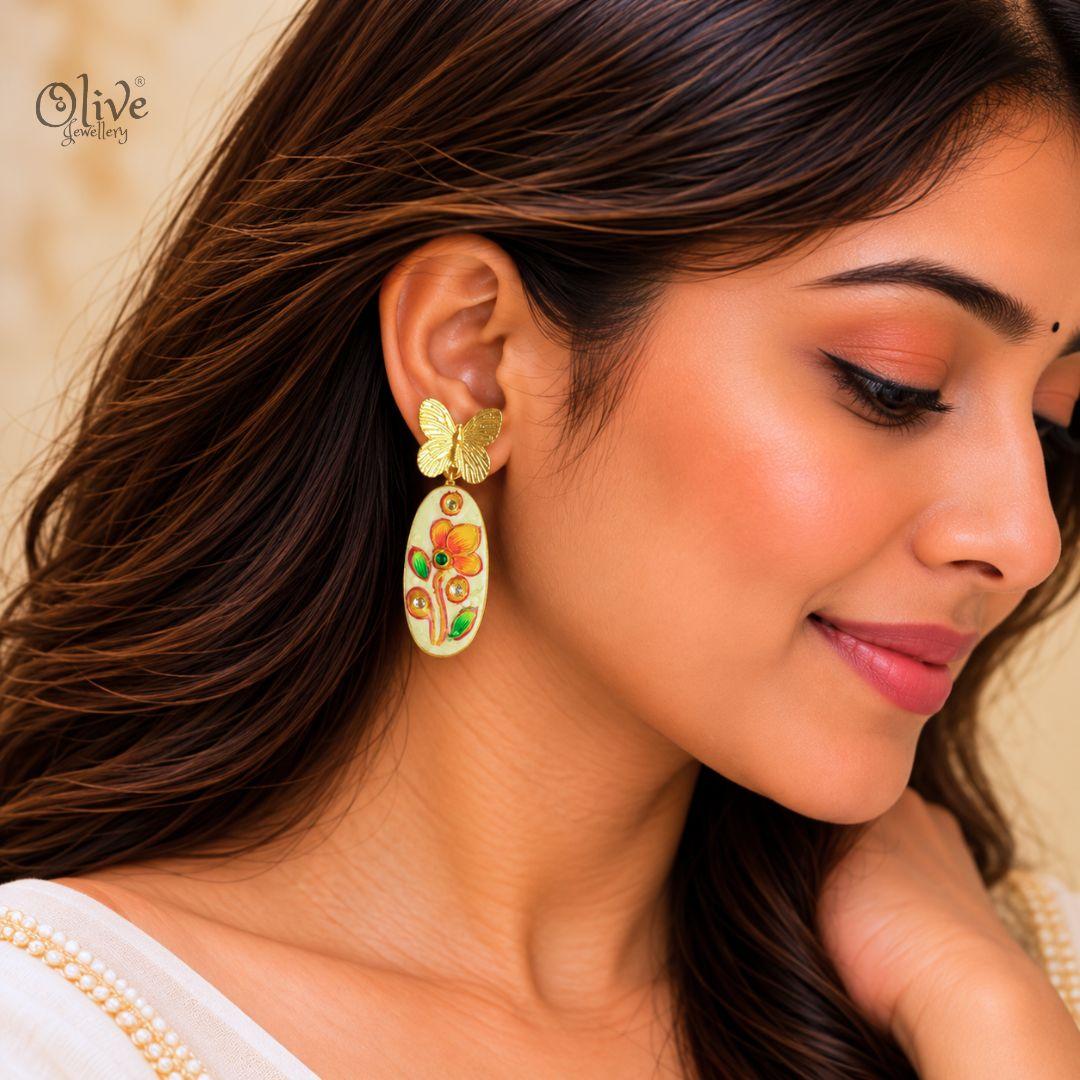 Tanjore Butterfly Earrings-318