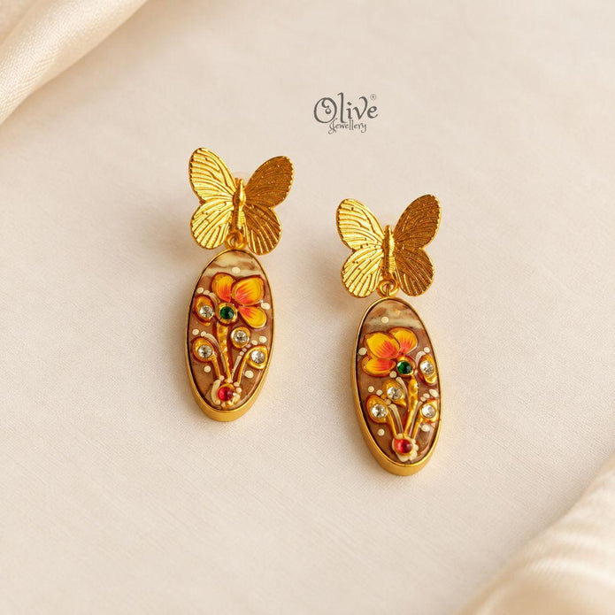 Tanjore Butterfly Earrings-319