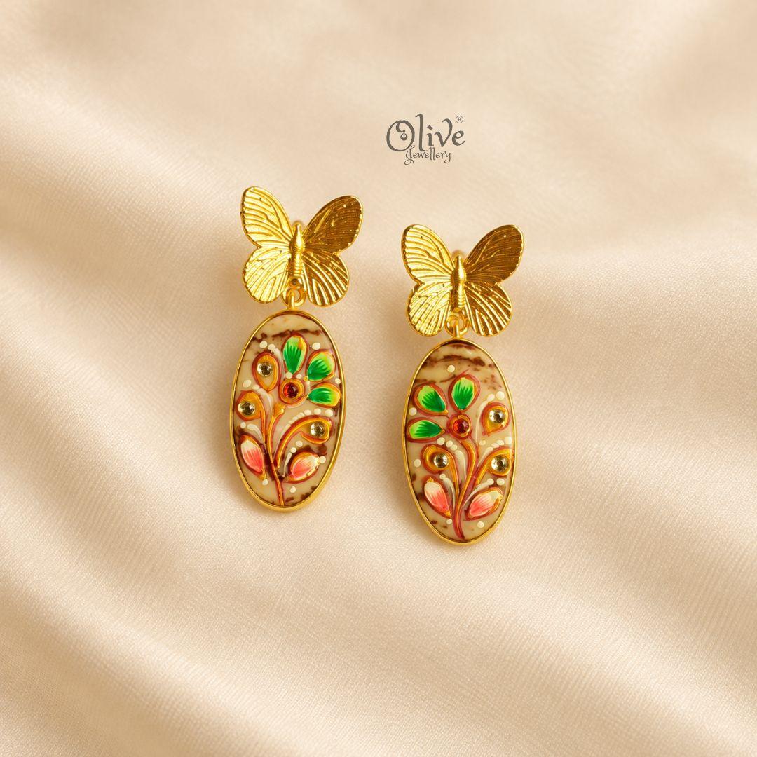 Tanjore Butterfly Earrings-320