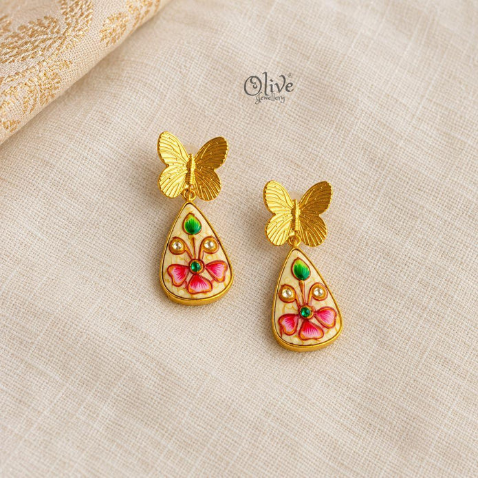 Tanjore Butterfly Earrings-321