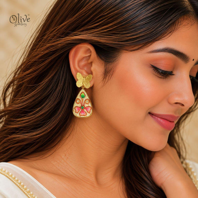 Tanjore Butterfly Earrings-321