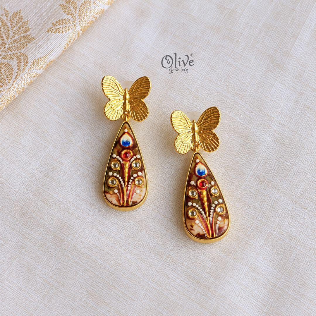 Tanjore Butterfly Earrings-323
