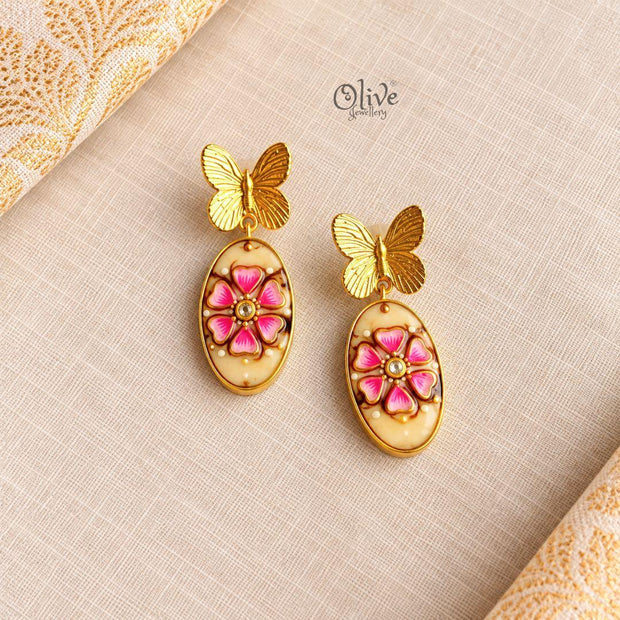 Tanjore Butterfly Earrings-326