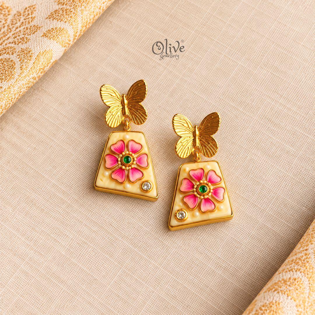 Tanjore Butterfly Earrings-327